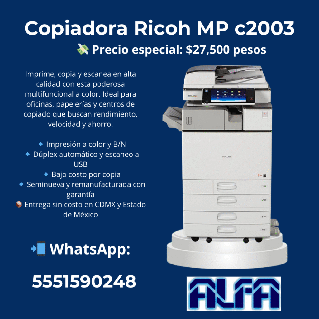 OFERTA DE COPIADORA RICOH A COLOR TABLOIDE MPC 2003